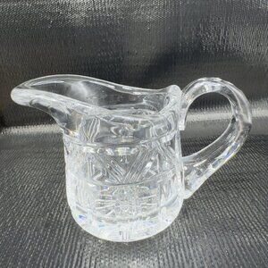 Antique Clear Glass Crystal Small Pitcher‎ Creamer Long Spout Glassware Vintage